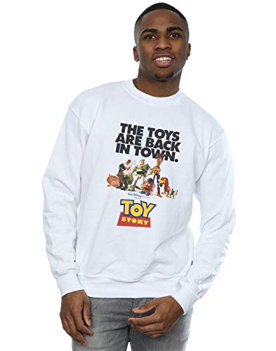 Disney Men's Toy Story Movie Poster Sweatshirt White Small