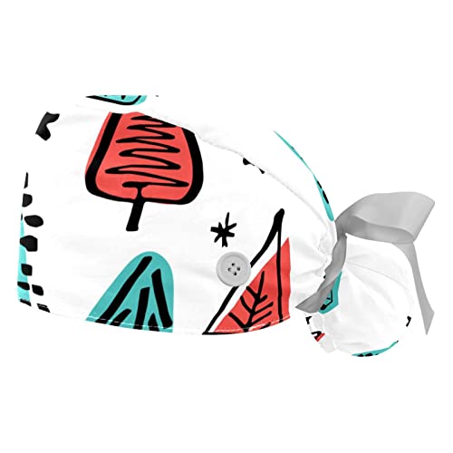 Chapeaux de travail Noël JDEZ : lot de 2 casquettes bouffantes unisexes