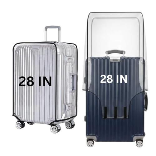 Image of Trolley Bag Cover Suitcase Waterproof Dustproof Luggage Cover Zippered Clear PVC Protector 28 Inch