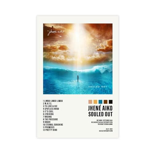 metegate Jhené Aiko Souled Out Poster Album Cover Poster Canvas Poster Wall Art Decor Print Picture Paintings for Living Room Bedroom Decoration Unframe-style12x18inch(30x45cm)