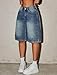 Glomblig Girl's Jean Shorts Vintage Wash Cute Y2K Mid Waist Straight Leg Denim Shorts Trendy Teen Girls Fashion Size 16 Blue