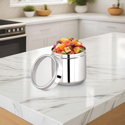 Image of Sizzle Flash Stainless Steel Canisters /Dabba /Storage Containers for kitchen with See Through Lid 325 ML - 1pcs