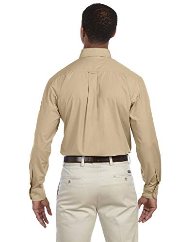 Harriton Men's 3.1 Oz. Essential Poplin L Stone #TOP1