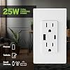 Leviton Type A & Type-C USB In-Wall Charger with 20A Tamper-Resistant Outlet, USB Charger for Smartphones and Tablets. Not for Laptops, T5633-W, White