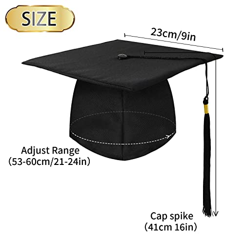 BOOSHMall Bachelor Hut, Abschluss Hut Doktorhut Graduation Hat Absolventenkappe Bachelor Absolventenhut für Abschlussfeiern vom Studium, Abitur, Hochschule, Universität - Schwarz