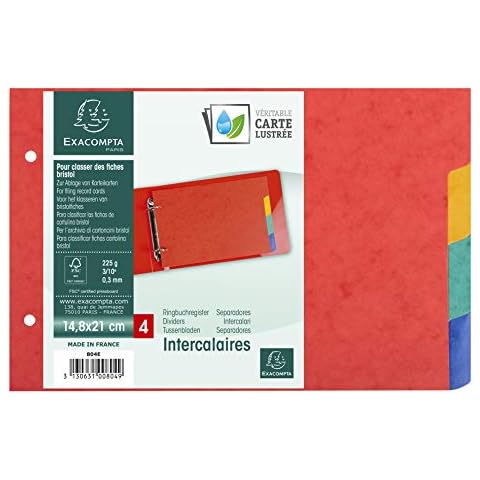 Exacompta Pressboard Dividers, Multicoloured, 148x210mm Cover