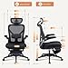FLEXISPOT Foldex Ergonomic Office Chair, Folding Chair for Small Spaces with Lumbar Support, Flip-up Armrests, 3D Headrest, Desk Chairs with Footrest for Work,Video Game (Foam Black)