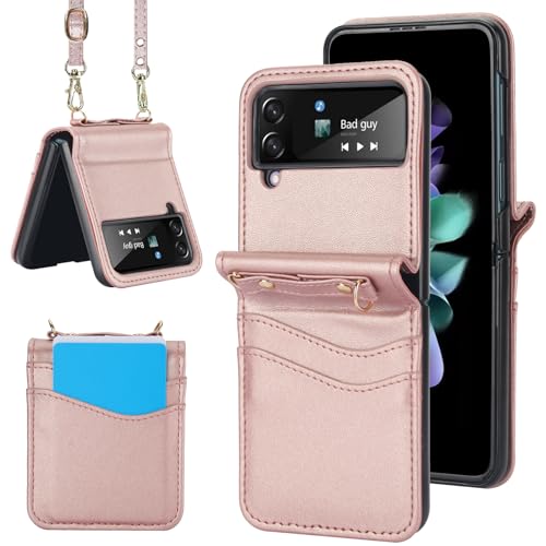Étui en cuir pour Z Flip 3 5G protection premium fine anti-choc et porte-carte