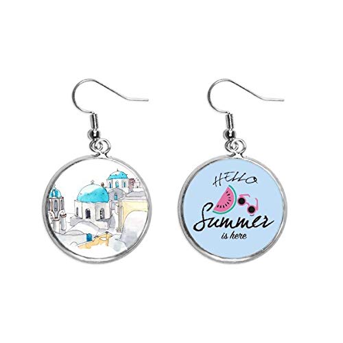 Pendientes de sandía artesanales y coloridos basados en el verano de Grecia