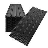 Mondeer 28pcs Roofing Sheets, Metal Corrugated Roofing Sheets Covers 14m², 110 x 46 cm, Galvanised Steel Trapezoidal Grooved Roof for Garage Carport Shed Greenhouse Kennels Panels, Black