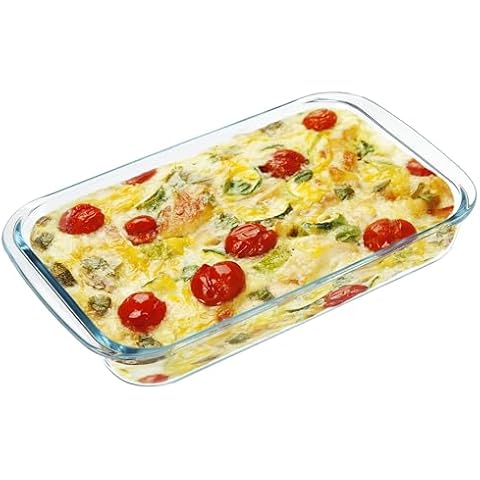 SinHi 1.5Qt Rectangular Glass Baking Dish Cover