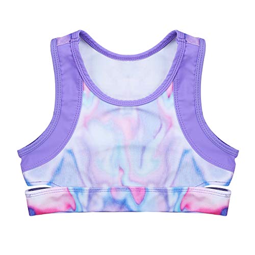 Image of Agoky Kids Girls 2PCS Sports Outfits Ballet Gym Sequins Mermaid Tank Top Shorts Set Tankini Swimwear Gymnastics Tracksuit