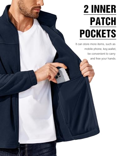 Image of COOFANDY Mens Polar Fleece Jacket Lightweight Full Zip Jackets Outdoor Coat