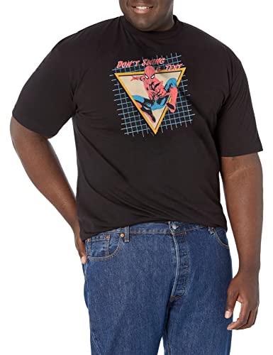 T-Shirt Marvel Homme noir en coton imprimé avec texte original Don't Swing