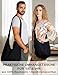 PANASIAM Schulterbeutel Damen & Herren, große & leichte Baumwolltasche, Umhängetasche mit Reißverschluss, Unisex Schultertasche, mittelgroße Tasche, schwarz