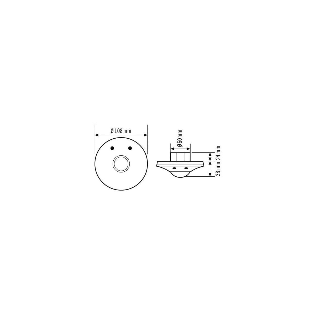 ESYLUX 4708725 - Rilevatore di presenza a soffitto a 360 gradi, Bus, FB PD-Atmo 360i-8 T KNX