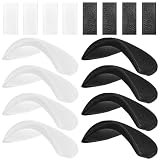Aysatogc 4 pares de hombreras para hombre y mujer con cinta de de 1,7 cm insertadas desmontables transpirables y autoadhesivas de espuma para traje blazer camiseta, color negro y blanco
