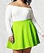 MBJ WB211 Women's Basic Versatile Stretchy Flared Skater Skirt for Girl XL NEON_Lime