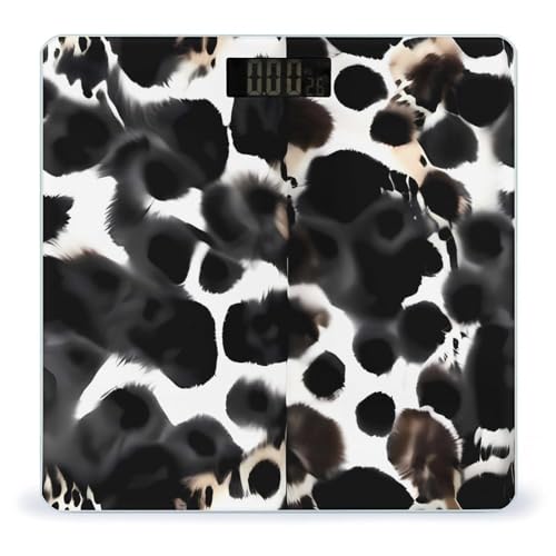 Báscula digital de vidrio templado con diseño Cow Fur miniatura 1