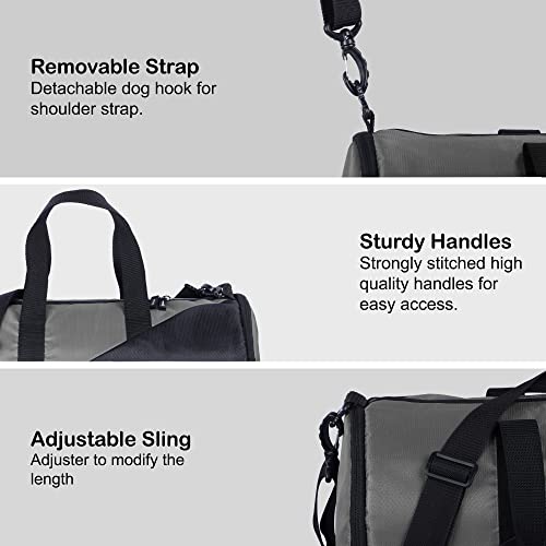 Image of NABAAT Polyester Gym Bags for Men and Women Duffle Bag /Sports Bag /Shoulder Side Bag for Travel, Water Resistant with Shoe Compartment (Grey Black, GMB-GRBK2)