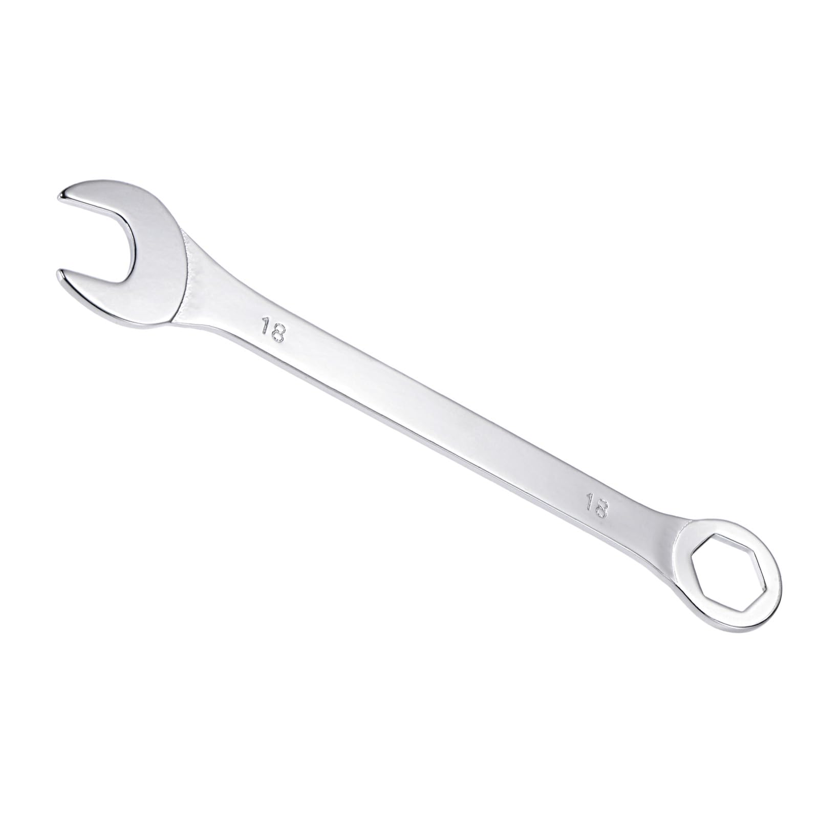 CoCud Combination Wrench, 18mm Metric Box Open End 6-Point Design 15-Degree Offset, Double Ended Box and Open End