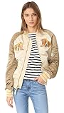 Alpha Industries Men's Tiger Souvenir Flight Jacket, Vintage White/Sand/Mauve, L