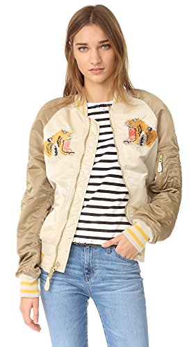 Alpha Industries Men's Tiger Souvenir Flight Jacket, Vintage White