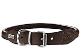 Made in Germany HUNTER ROUND & SOFT ELK Hundehalsband, Leder, weich, rund, fellschonend, 40 (S), dunkelbraun