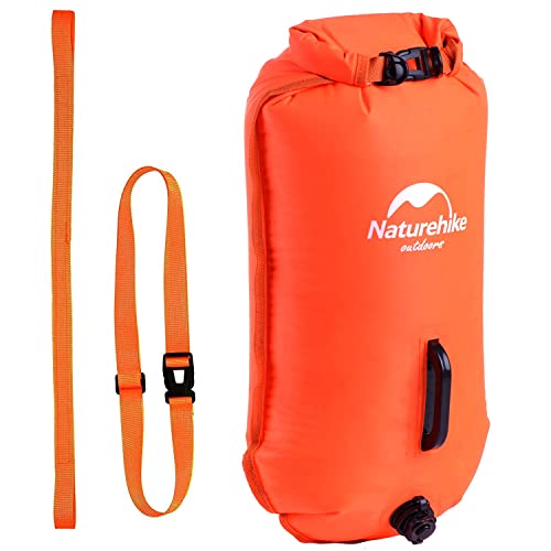 Naturehike Boa da Nuoto Gonfiabile, Borsa da Nuoto Impermeabile da 18 Litri, Galleggiabilità da 18 Kg con Due Airbag, Adatta per Acque Libere e Triathlon, Garantendo Sicurezza Durante Il Nuoto