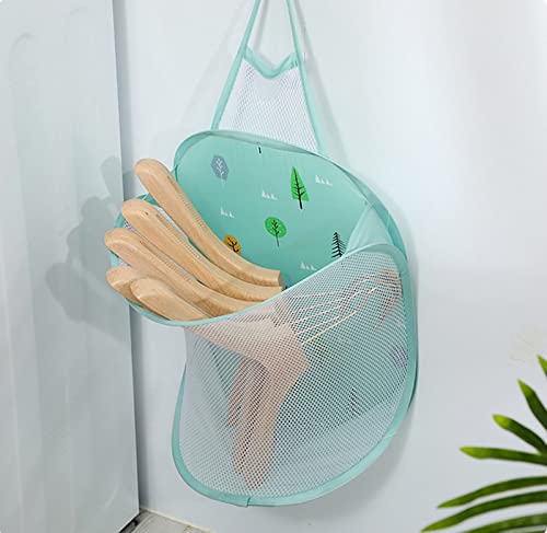 Mesh Hanging Popup Laundry Hamper, Foldable Pop-Up Mesh Hamper Dirty Clothes Basket With Carry Handles Easy To Open And Fold Flat For Storage, Odors & Moisture Proof (Green) #TOP5