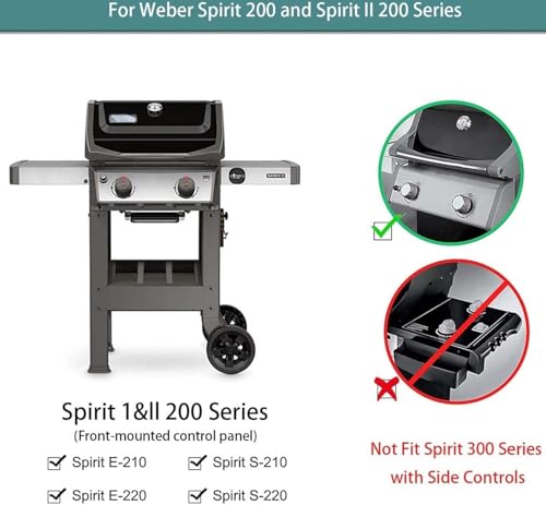 GLARETEX 7635 Porzellanemaille Flavorizer Bars für Weber Spirit I & II 200 Series, Spirit E210 S210 E220 S220 (mit vorderen Brennerknöpfen), 38,9CM