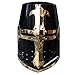 Produktbild Mittelalterlicher Kreuzritter Halloween Tempelritter Helm mit schwarzem Messing-Finish