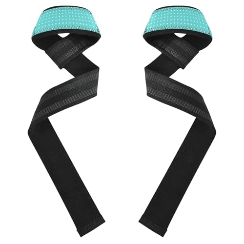 STAYTOP Green Wave Point Wrist Straps for Weightlifting,Lifting Straps with Neoprene Cushioned Wrist Padded and Anti-Skid Silicone for Strength Training,Bodybuilding,Deadlifting