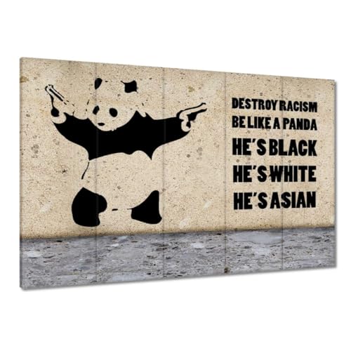 Panda Banksy impression sur toile premium décoration murale salon