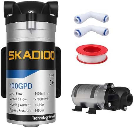 SKADIOO Full Metal RO Pump with 100% Copper Rotor, RO Booster Motor, RO Booster Pump 100gpd Original, Booster Pump for RO Purifier, Water Purifier all Type RO's, R) Water Pump, 1 piece, Silver