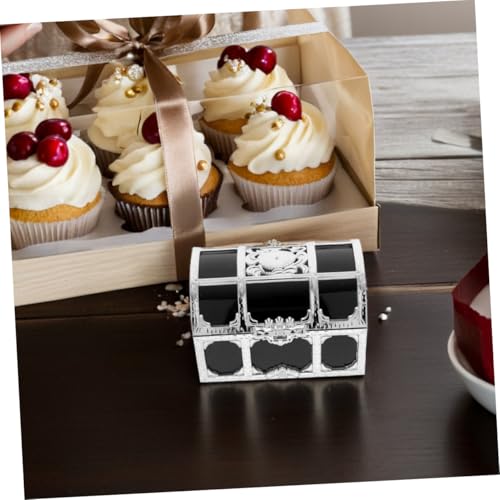 Coffres miniatures argentés en plastique Uonlytech pour décorations et fêtes