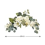 Artificial Swag Hydrangea Flower 28 Inch, White Spring Decorative Swags with Green Leaves for Home Room Front Door Wedding Arch Garden Party Tabletop Wall Decor - Image 2