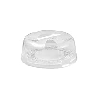 Snips – Porta Torta con Coperchio Délice, 4 Chiusure, Piatto Porta Torte, Crostata, Dolci con Campana e Manico Ergonomico, Altezza 9×28 Diametro Bianco Made in Italy