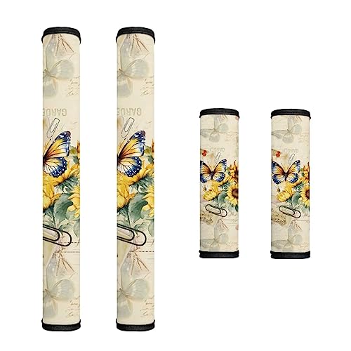 Black Marble Refrigerator Door Handle Covers Set of 4 Pack Fridge Handle Covers Replacement Washable Kitchen Appliance Handle Covers for Microwave Stove Dishwasher Modern Home Decor