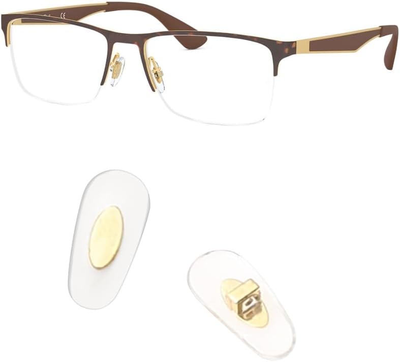 HiCycle2 Replacement Push-in Nose Pads for RB6335 RB3549 RB4071 RB6336 RB7140 RB8415 Sunglasses Eyglasses Repair-Kits (Gold)