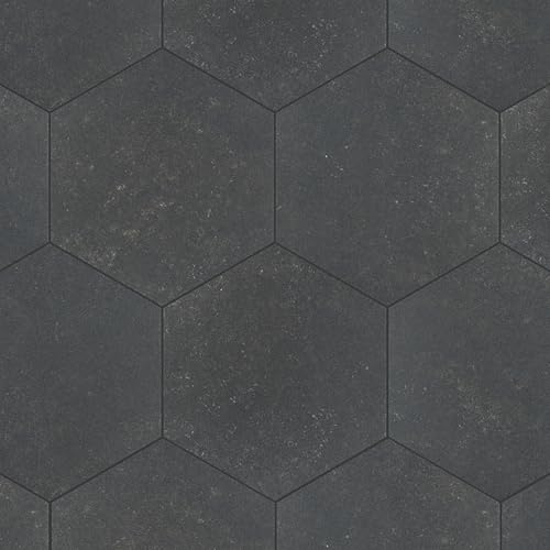Traffic Hex Dark Grey 8-5/8" x 9-7/8" Porcelain Floor and