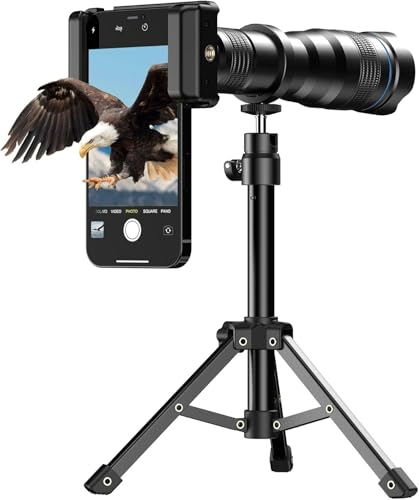 Evil eye 36X Telephoto Lens, High Power HD Telephoto Phone Lens with Tripod and Phone Clip for Android & iPhone, Samsung and Most Smartphone