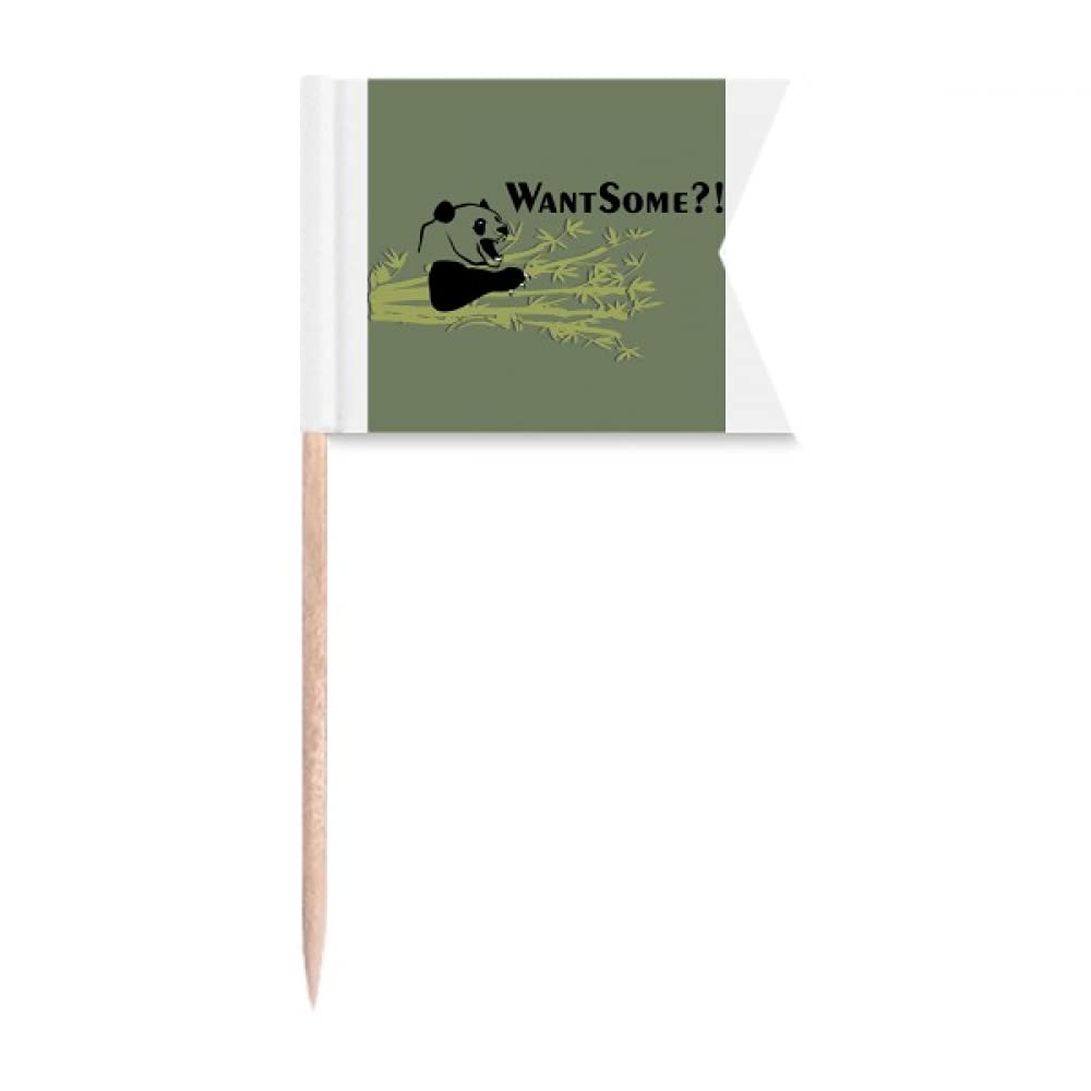 offbb China Chengdu Panda Food Bamboo Toothpick Flags Labeling Marking for Party Cake Food Cheeseplate