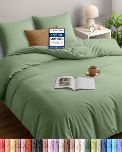 Utopia Bedding Funda Nordica Cama 105 200x200, Verde Salvia