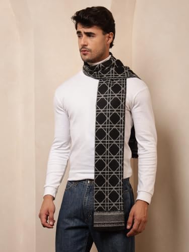 Image of Ravaiyaa - Attitude is everything Men's Reversible Stripe Pattern Winter Wool Scarf, Muffler 72 inchx12 inch Inch