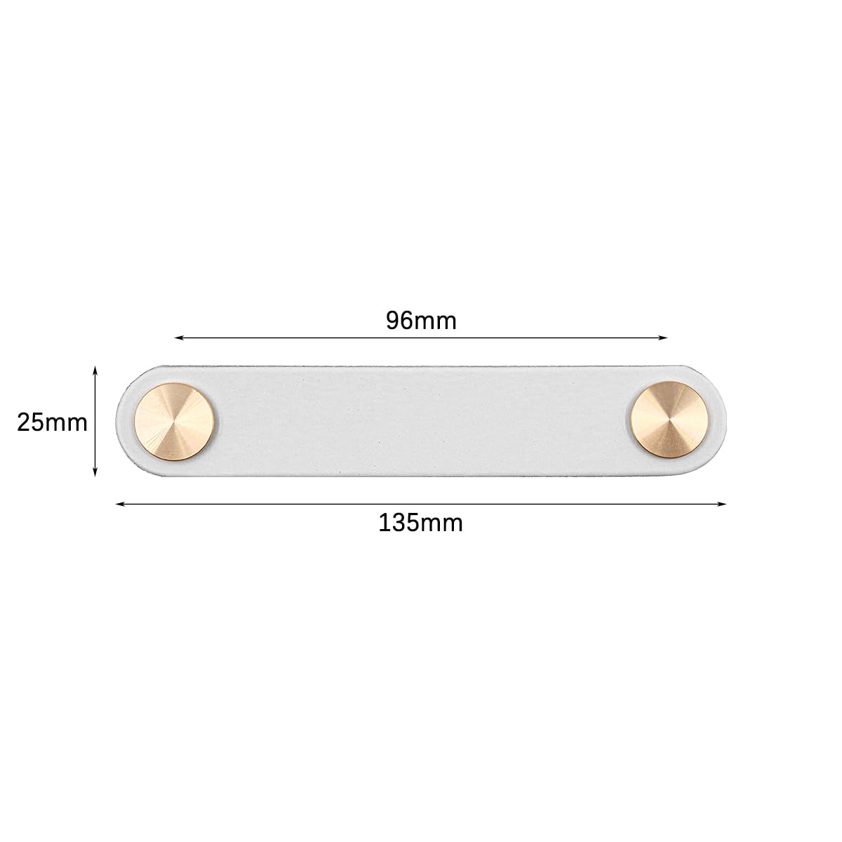 ZONADAH Set of 4 Leather Handles for Kitchen Bedroom Furniture Hole Distance 96mm Cabinet Handle - Image 3