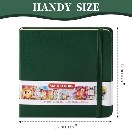 Image of 5x5 Pocket Sketch Book,80gsm Hardcover Art Sketchbook for Drawing Journal
