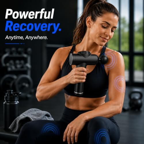 Image of BOB AND BRAD Massage Gun for Body Pain Relief, 3200 RPM Deep Tissue Electric Handheld Massager with 99 Modes & 8 Heads,1800mAh Battery & Type-C Charging for Men & Women Back, Neck, Arm & Foot, Shoulder (BK-99)