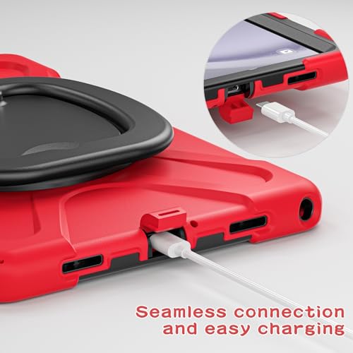 Coque Samsung Galaxy Tab A9 Plus rouge incassable pour protéger la tablette des petits - 7