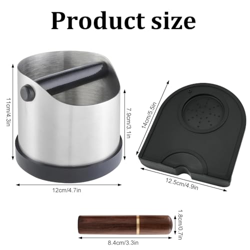 Caja de café de acero inoxidable resistente con accesorios premium 3